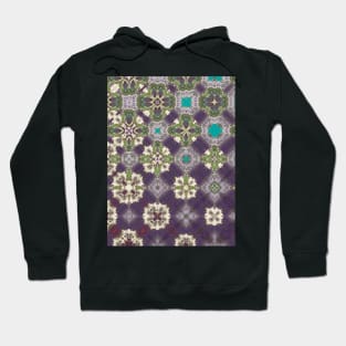 Intricate Purple, Green and Teal Transitional  Pattern - WelshDesignsTP003 Hoodie